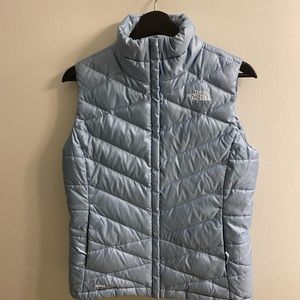 North face light blue women’s puffer vest